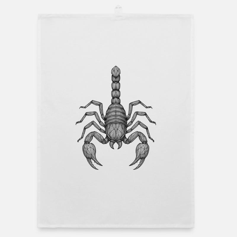 Geometric Scorpio Line Art Organic dish towel