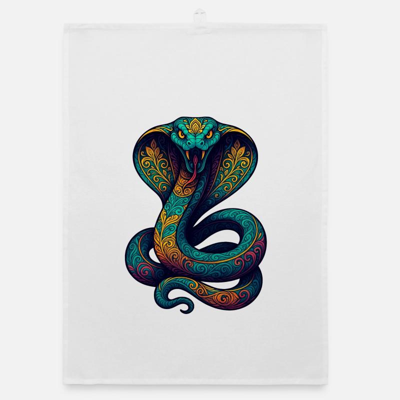 Ornement coloré de cobra Torchon bio