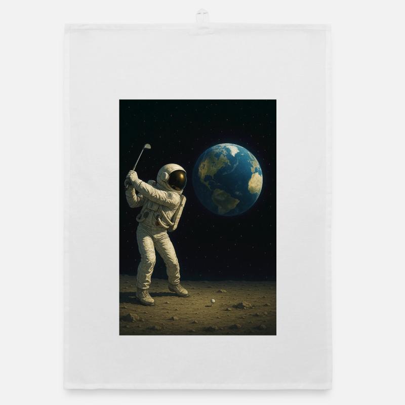 Astronaut Golf sur la Lune Torchon bio