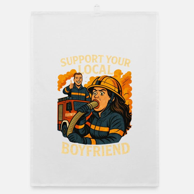 Support your firefighter friend Organic dish towel