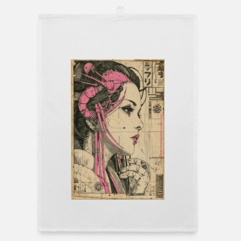 Neon Circuit Heiress Organic dish towel