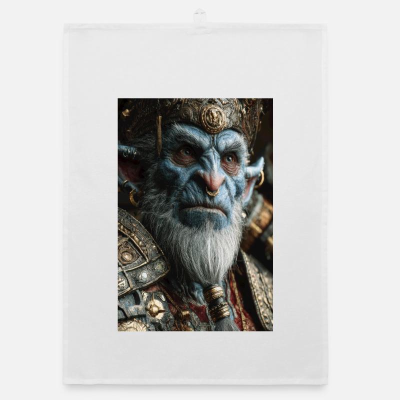 Roi Orc en armure ornée Torchon bio