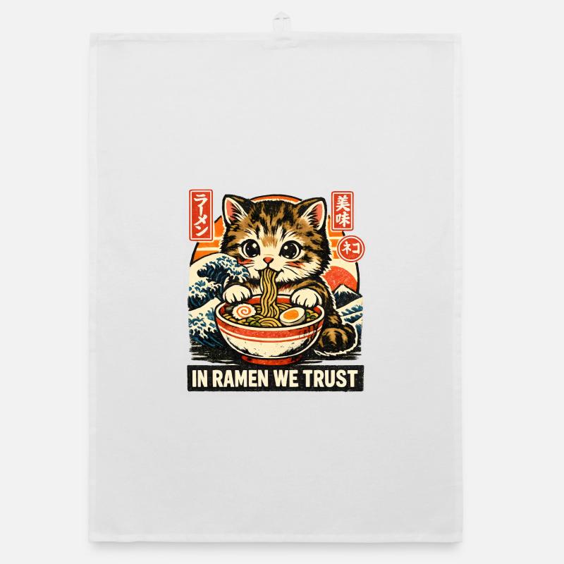 Ramen Katze Organic Geschirrtuch