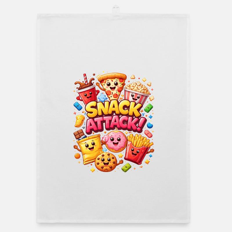 Snack Attack! Bunte Snack-Helden Organic Geschirrtuch