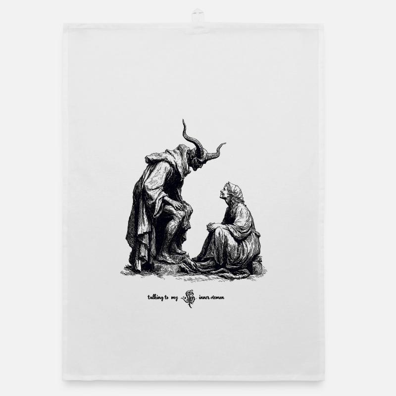 Demon Silhouette Organic dish towel