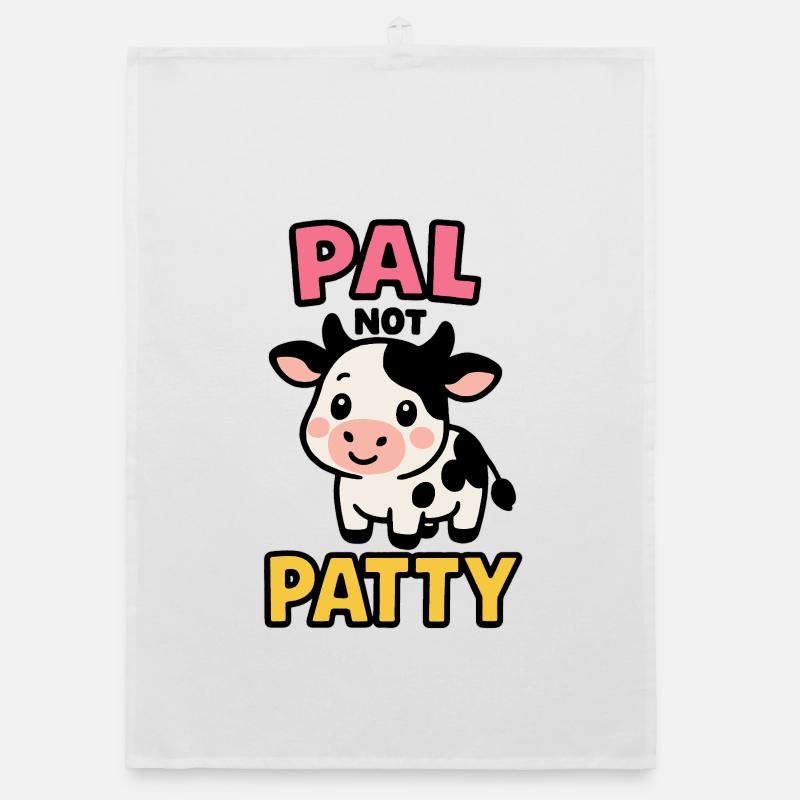 Ami pas Patty – Amitié de vache mignonne - Torchon bio - blanc