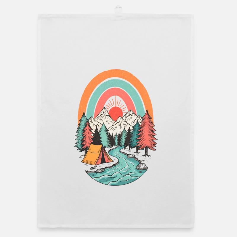 Mountain landscape camping in the Sonnenbogen Organic dish towel