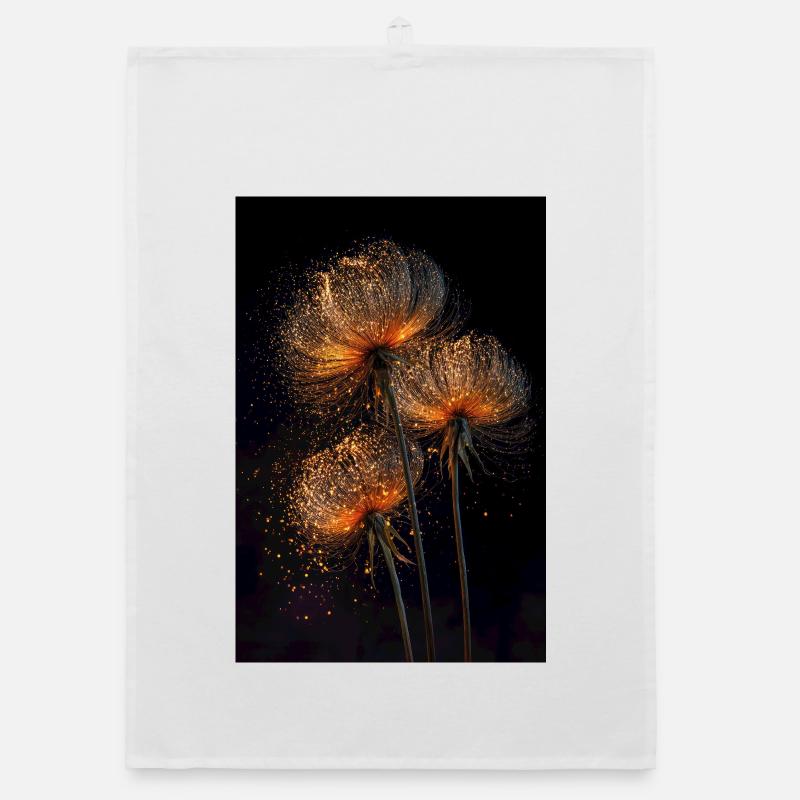 Vergoldeter Löwenzahnflug Organic Geschirrtuch