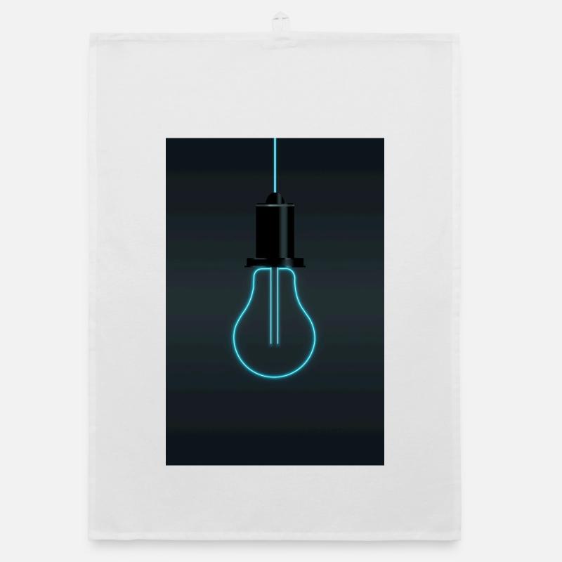 Neon Light Bulb – Electric Blue Idea Organic dish towel