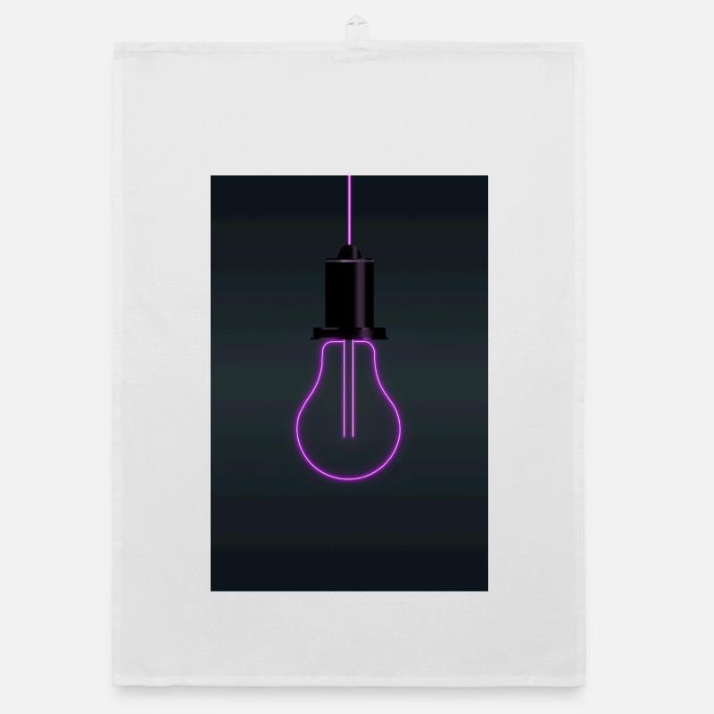 Neon Light Bulb Magenta Minimal Design Organic dish towel
