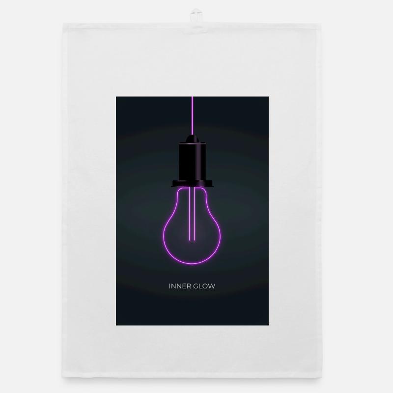 Inner Glow Neon Light Bulb Poster Organic dish towel