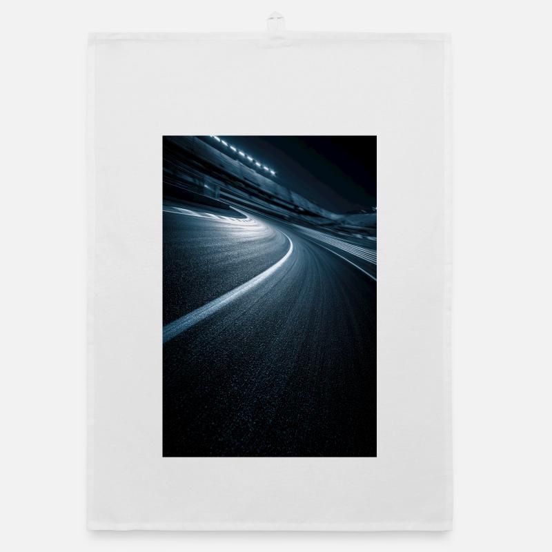 Neon Curve Midnight Road Organic dish towel
