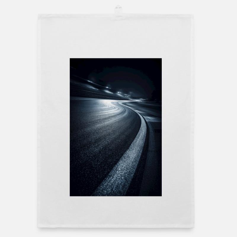 Night Road Light Trails Organic dish towel
