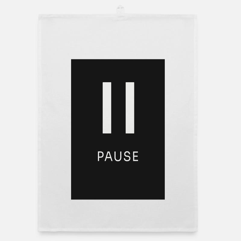 Pause Zeichen Minimal Schwarz Organic Geschirrtuch