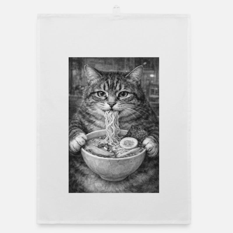 Cat Ramen Nuddeln Organic dish towel