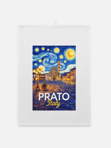 Prato, Italie. - Torchon bio - blanc - Devant