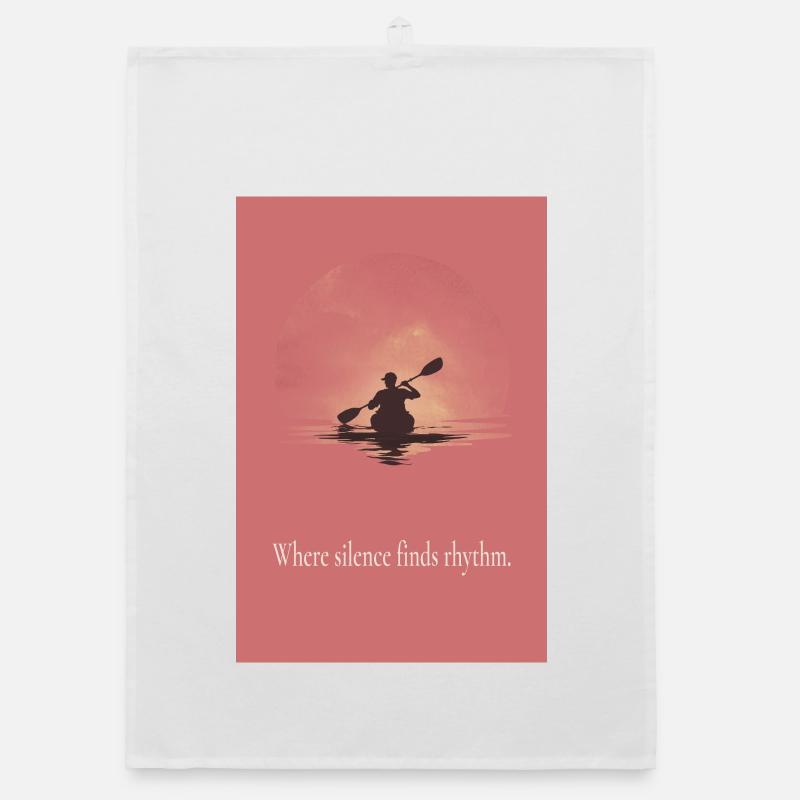 Where Silence Finds Rhythm Canoe Poster Organic dish towel