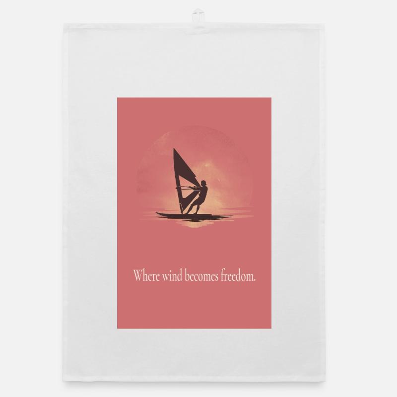 Affiche de planche à voile Là où le vent devient liberté Torchon bio