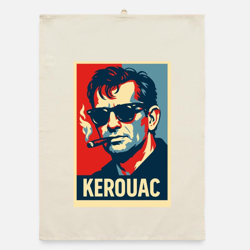 Jack Kerouac Rebel Portrait Organic dish towel
