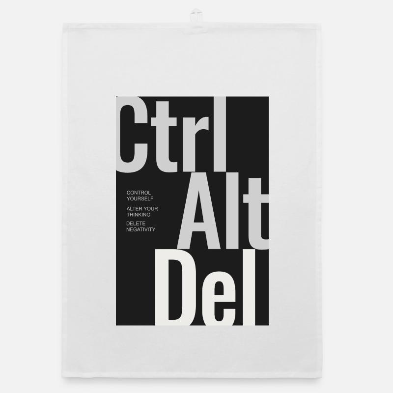CTRL ALT DEL – Typography Poster Minimal Design Organic dish towel