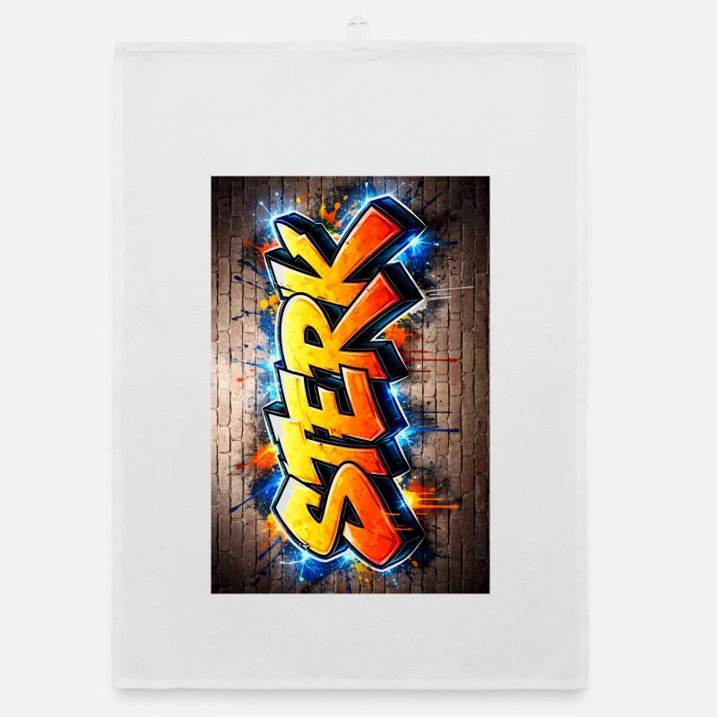 Lettres néon de la peur du graffiti Torchon bio