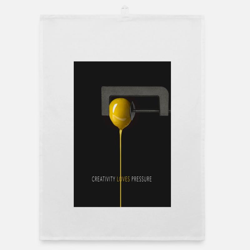 Affiche minimaliste La créativité aime la pression Torchon bio