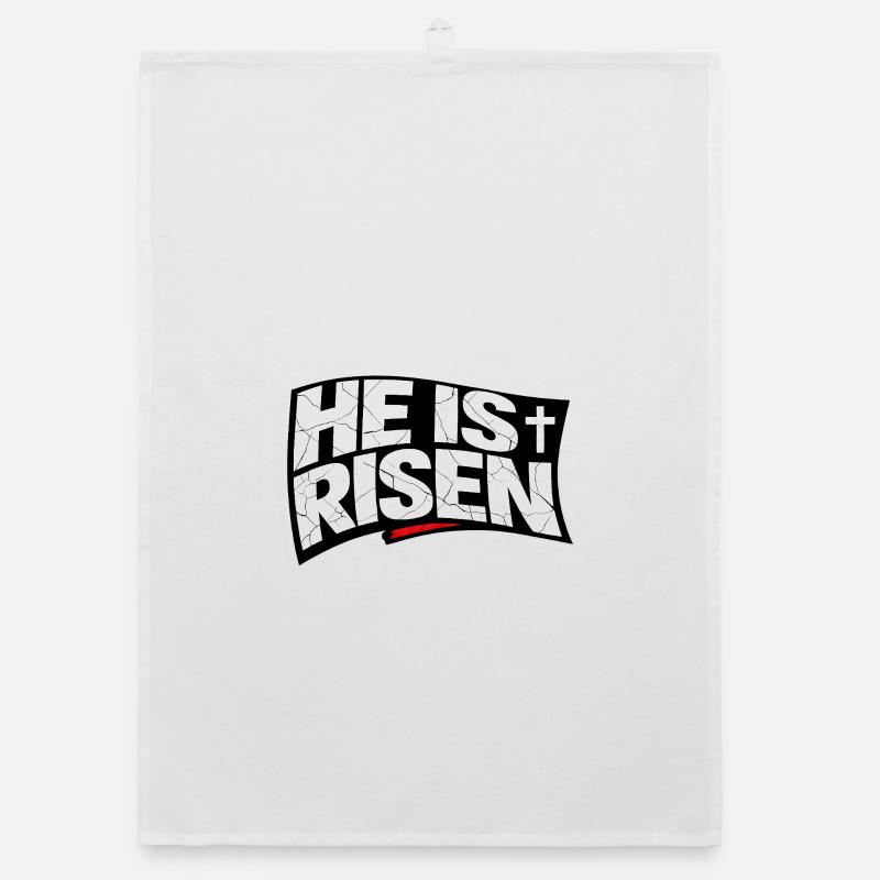 Jesus He Is Risen Religion Ostern Spruch Organic Geschirrtuch