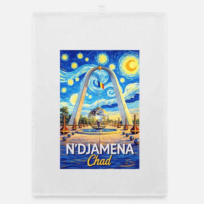 N-Djamena Chad Starry Night Organic Geschirrtuch