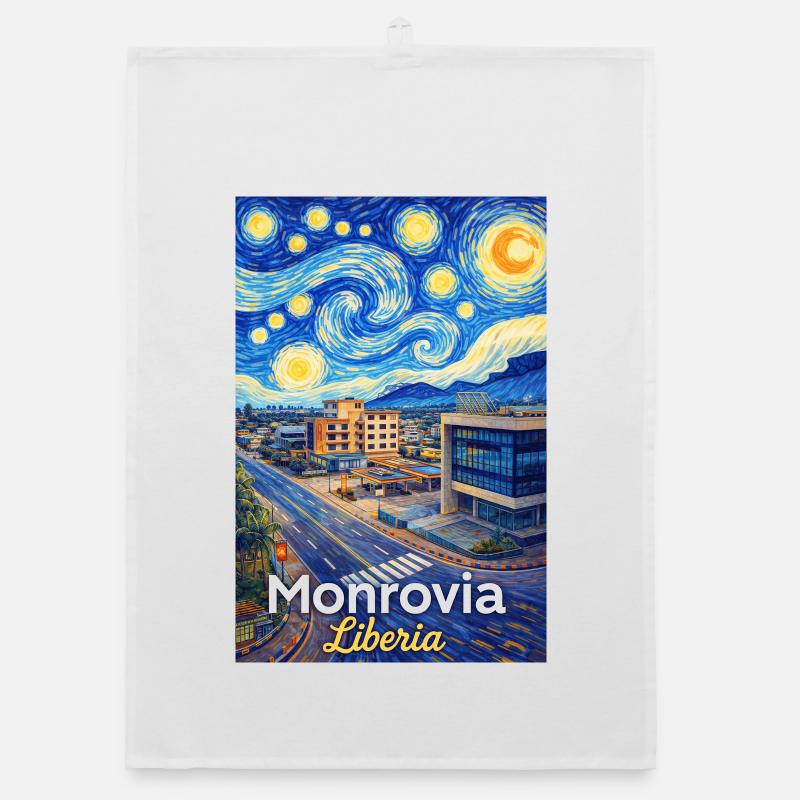 Monrovia Liberia Starry Night Organic dish towel