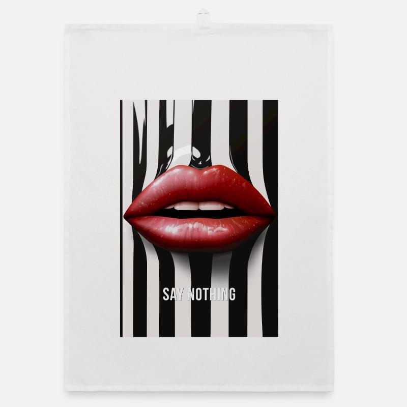 Statement Statement Design de lèvres Say Nothing Torchon bio