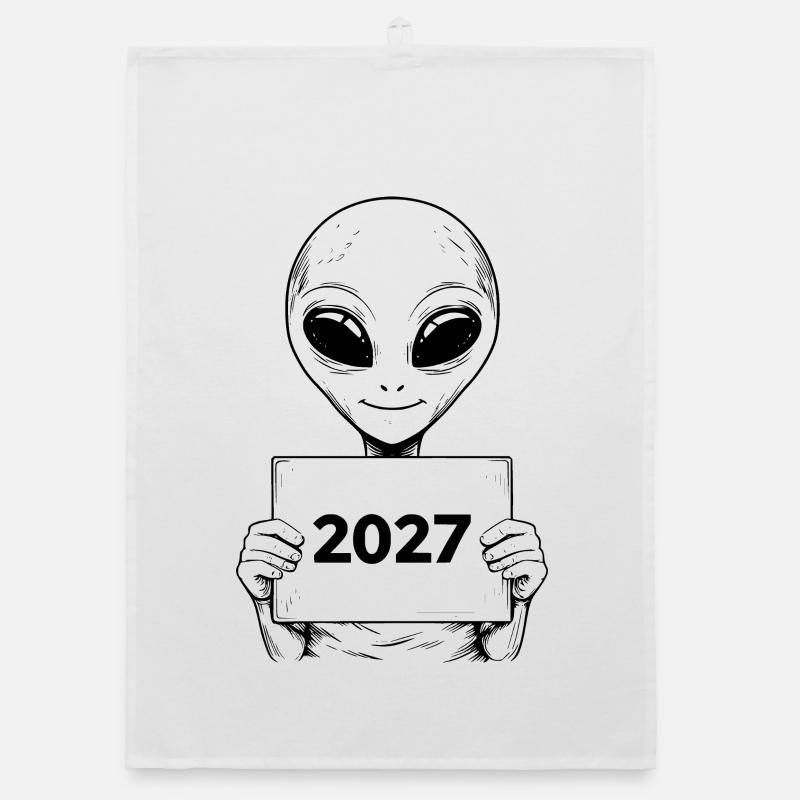 extraterrestrial visitor Organic dish towel