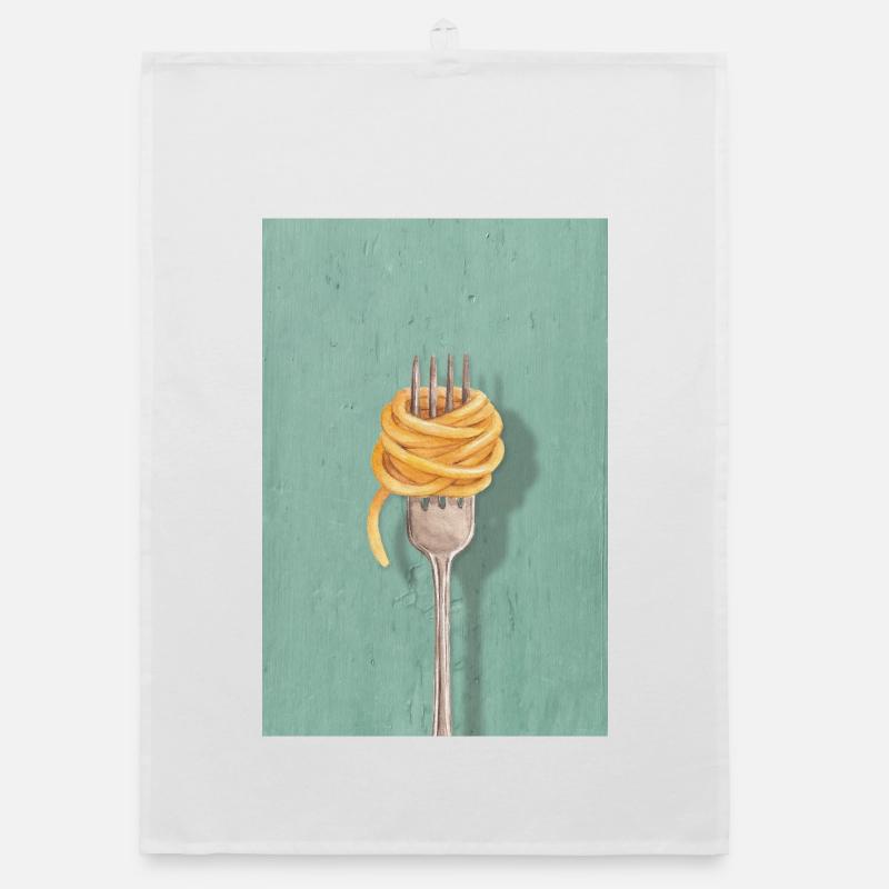 Pasta Gabel reduziertes Küchen Design Organic Geschirrtuch