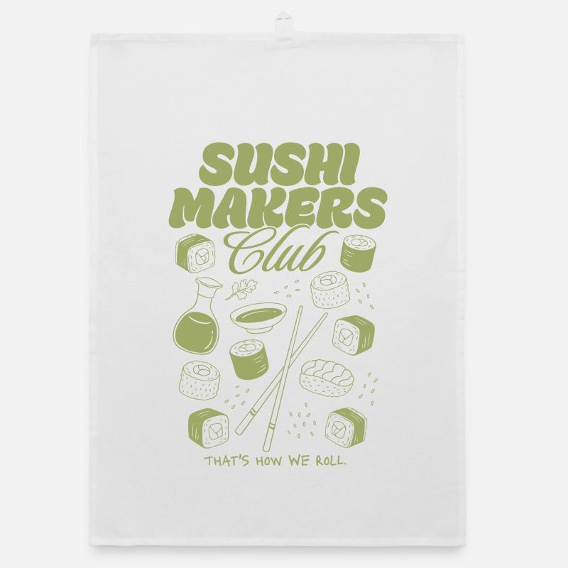 Sushi Makers Club - Organic Geschirrtuch - Weiß