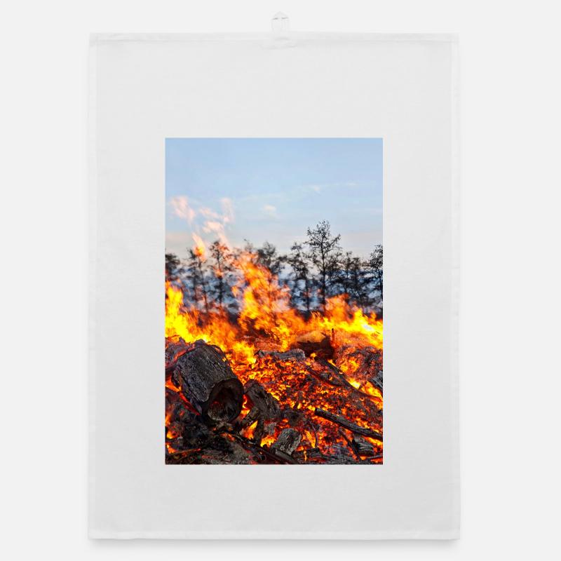 Flame Inferno Easter Fire Motif Poster Organic dish towel