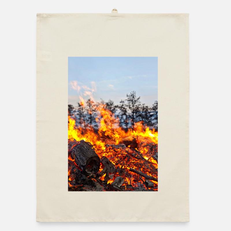 Affiche avec motif de feu de Pâques de Flame Inferno Torchon bio