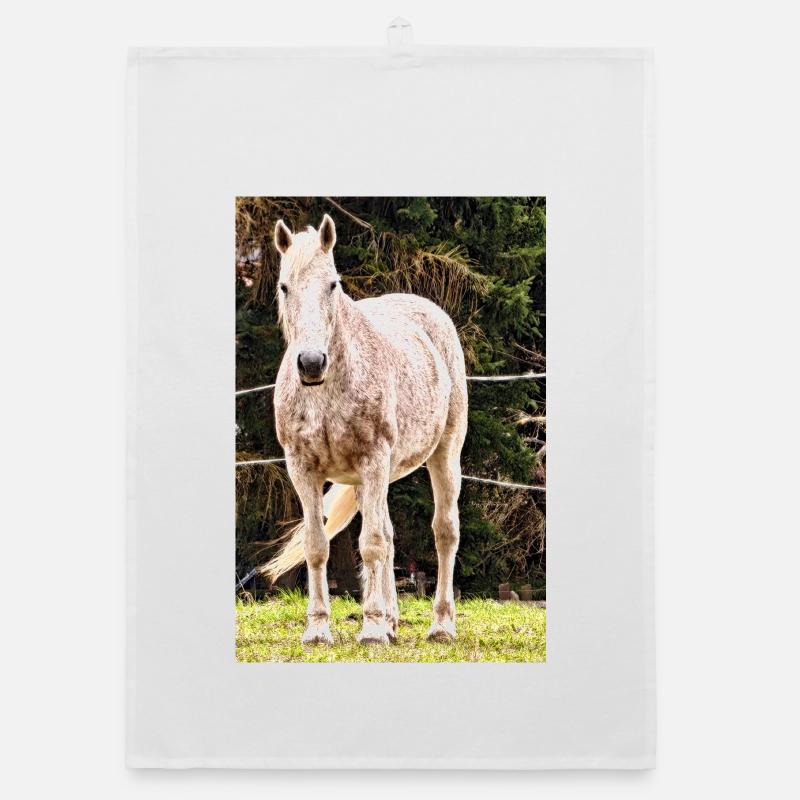 Affiche de portrait de cheval Apple Torchon bio