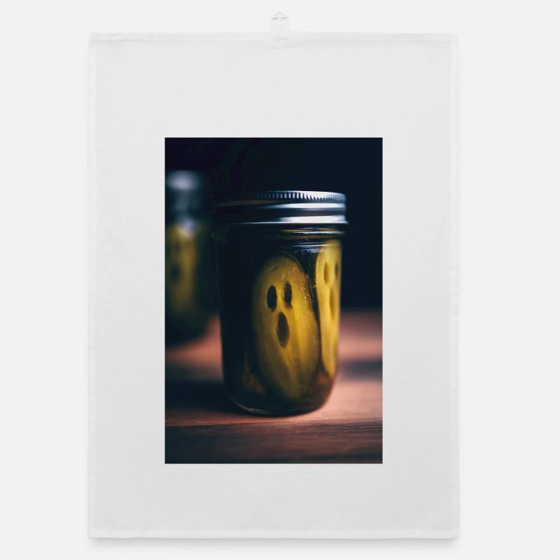 Fantômes hanté en bocal de cornichons Torchon bio