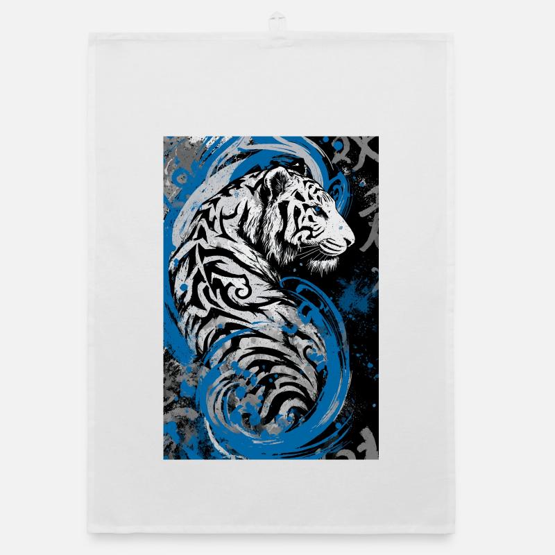 Blue Ebony Tiger with Spirals Organic dish towel