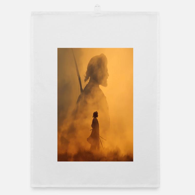 Ember-Krieger-Silhouette Organic Geschirrtuch