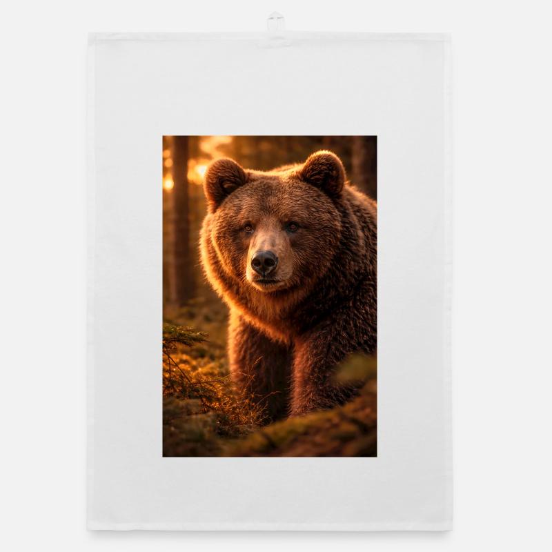 Ours couchant dans la forêt Torchon bio