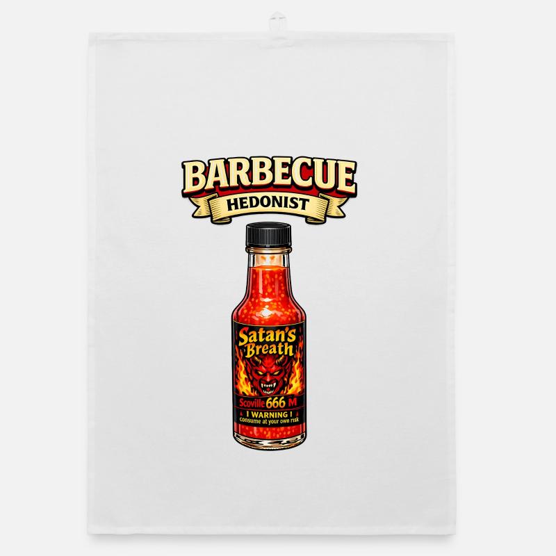 Barbecue Hedonist - Devil’s Breath Hot Sauce  Organic Geschirrtuch