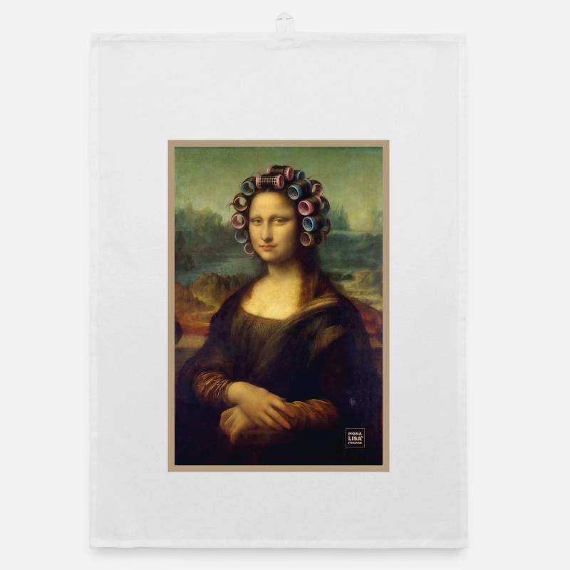 Mona Lisa Curlers Organic dish towel