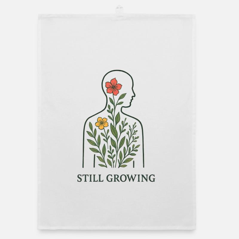 Still Growing Pflanzensilhouette Organic Geschirrtuch