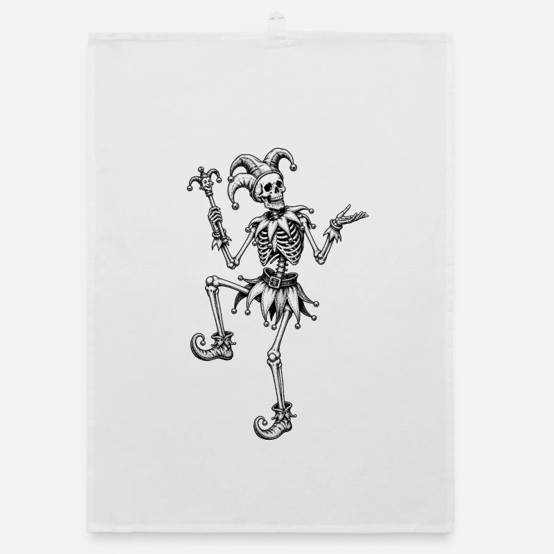 Motif d’Halloween du Bouffon Squelette Torchon bio