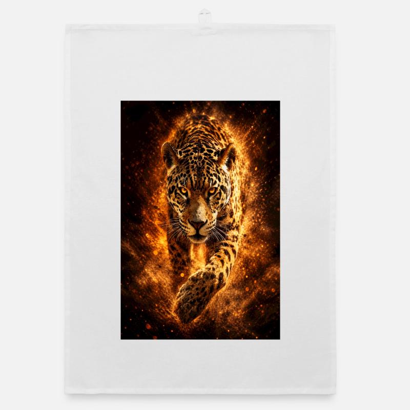 Inferno Leopard Blaze Organic dish towel