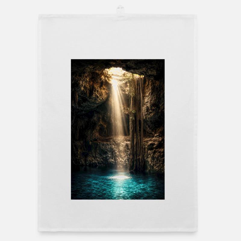 Cave Beams and Azure Pool Organic dish towel