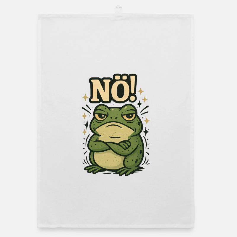 Avant de demander Aucun design de grenouille mignon drôle Torchon bio