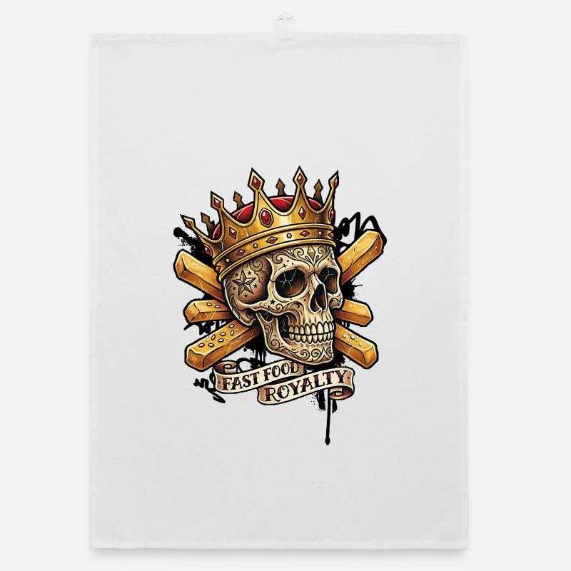 Skull/Skull Crowned Fast-Food Royal Organic dish towel
