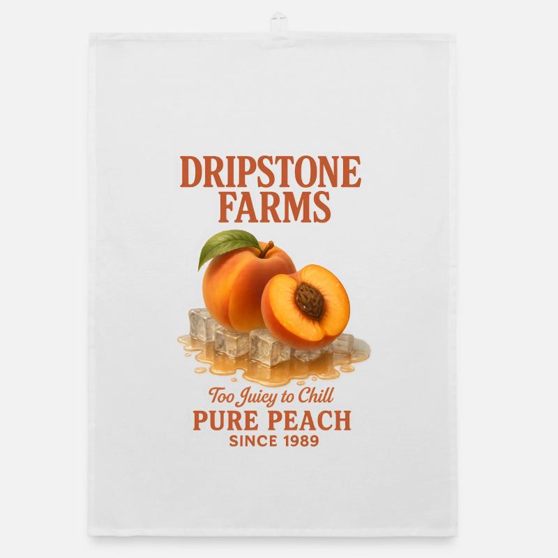Peach Fruit Summer Retro Organic dish towel