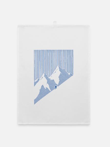 Minimalistische Berge – Natur und Abenteuer - Organic Geschirrtuch - Weiß